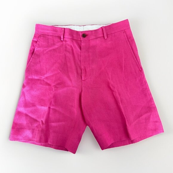 ANDERSON & SHEPPARD Savile Row Chino Shorts - Fuchsia - Size 32 Old Money Preppy - Picture 1 of 9